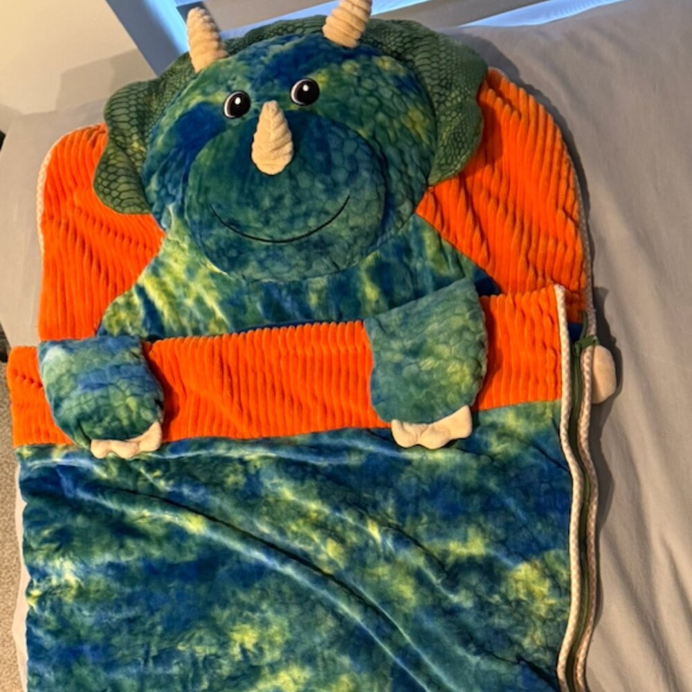 HUGFUN LIMITED EDITION TRICERITOPS DINOSAUR PLUSH SOFT SLEEPING BAG